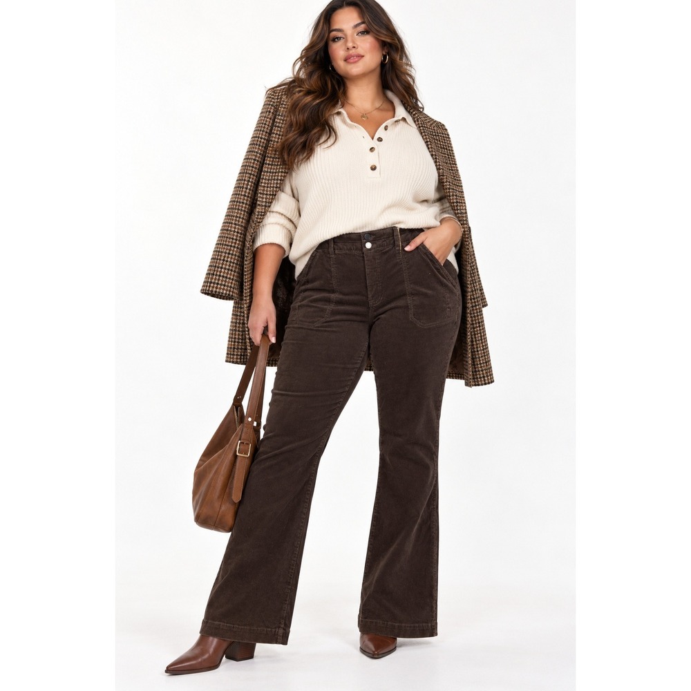 Wit & Wisdom Madison Corduroy Pants 14 Espresso Ab solution Itty Bitty More Boot